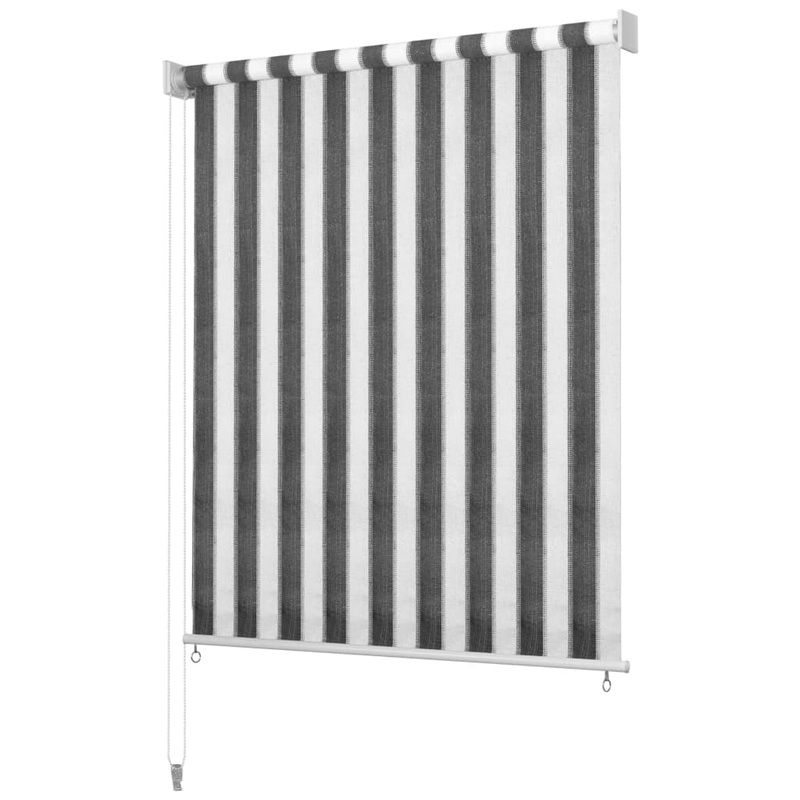 Berkfield Outdoor Roller Blind 180×140 cm Anthracite and White Stripe