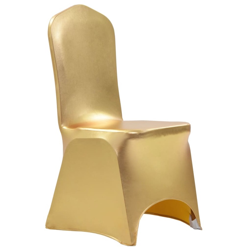 Berkfield 6 pcs Chair Covers Stretch Gold