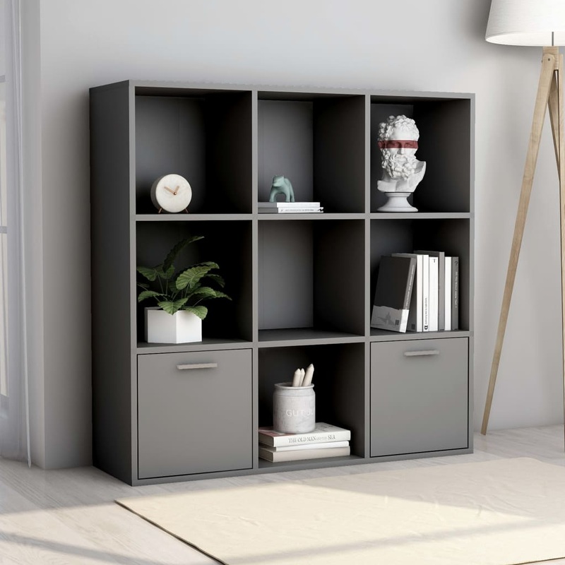 Berkfield Book Cabinet Grey 98x30x98 cm Engineered Wood