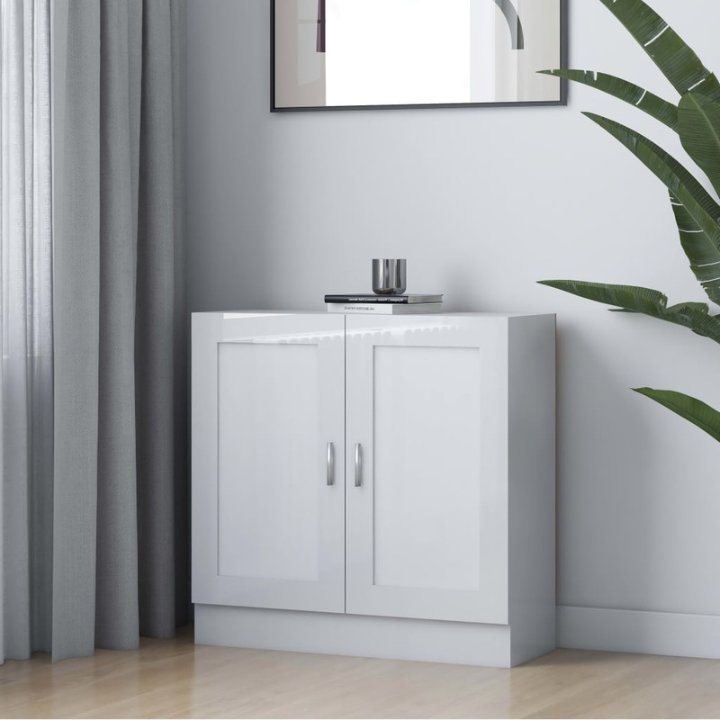 Berkfield Book Cabinet High Gloss White 82.5×30.5×80 cm Engineered Wood