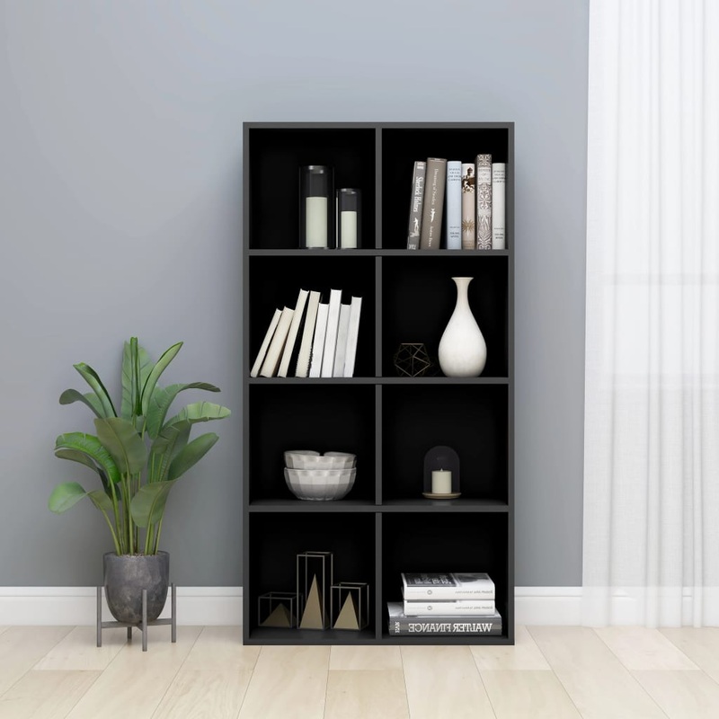 Berkfield Book Cabinet/Sideboard High Gloss Black 66x30x130 cm Engineered Wood