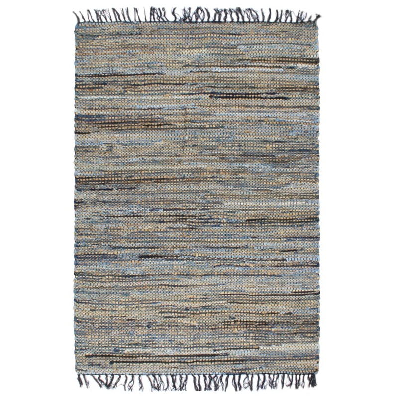 Berkfield Hand-woven Chindi Rug Denim Jute 120×170 cm Multicolour