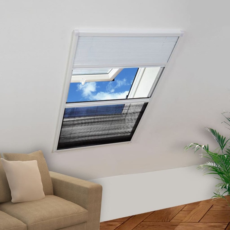 Berkfield Plisse Insect Screen for Windows Aluminium 80×100 cm with Shade