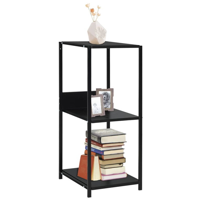 Berkfield Small Straight Book Shelf Black 33.5×39.6×79.7 cm Engineered Wood