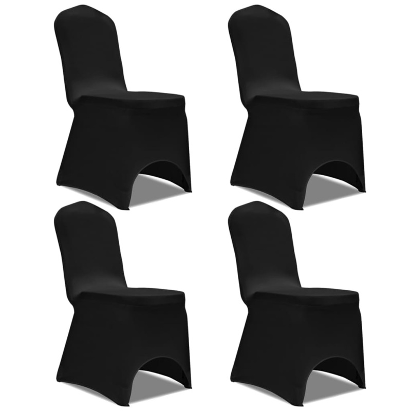 Berkfield Stretch Chair Cover 4 pcs Black