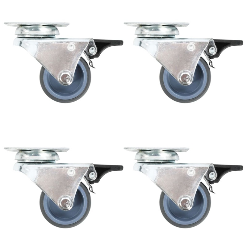 Berkfield Twin-wheel Swivel Casters with Double Brakes 4 pcs 50 mm