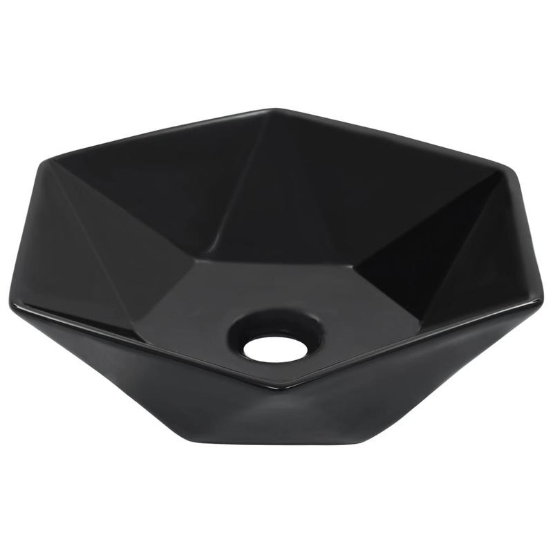 Berkfield Wash Basin 41×36.5×12 cm Ceramic Black