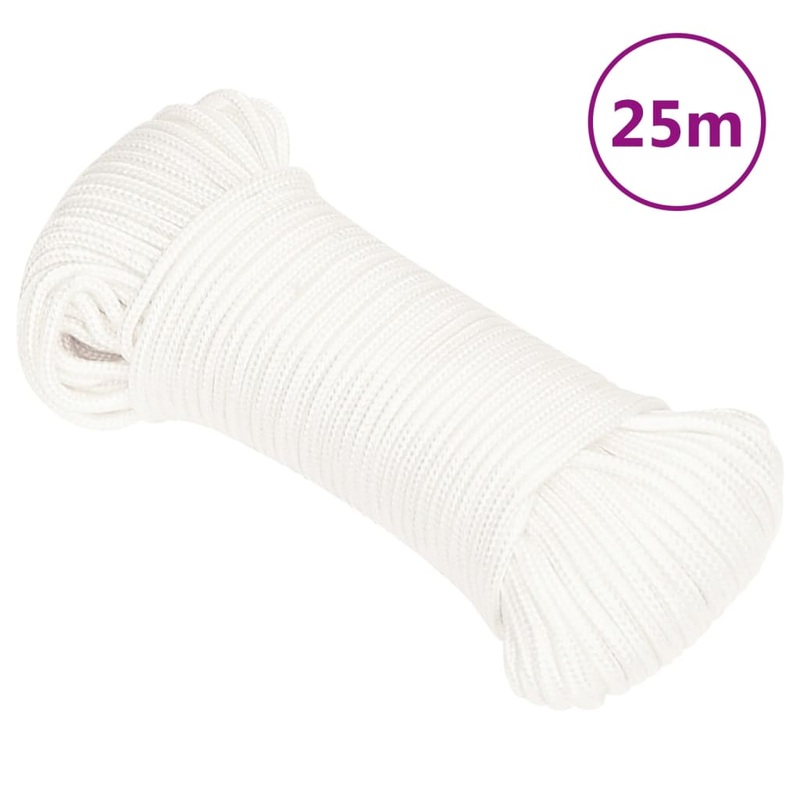 Berkfield Boat Rope Full White 5 mm 25 m Polypropylene