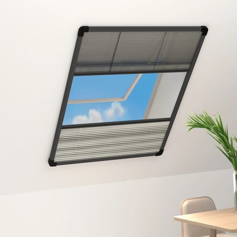 Berkfield Plisse Insect Screen for Windows Aluminium 60×80 cm with Shade