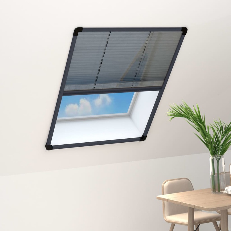 Berkfield Plisse Insect Screen for Windows Aluminium Anthracite 60x80cm