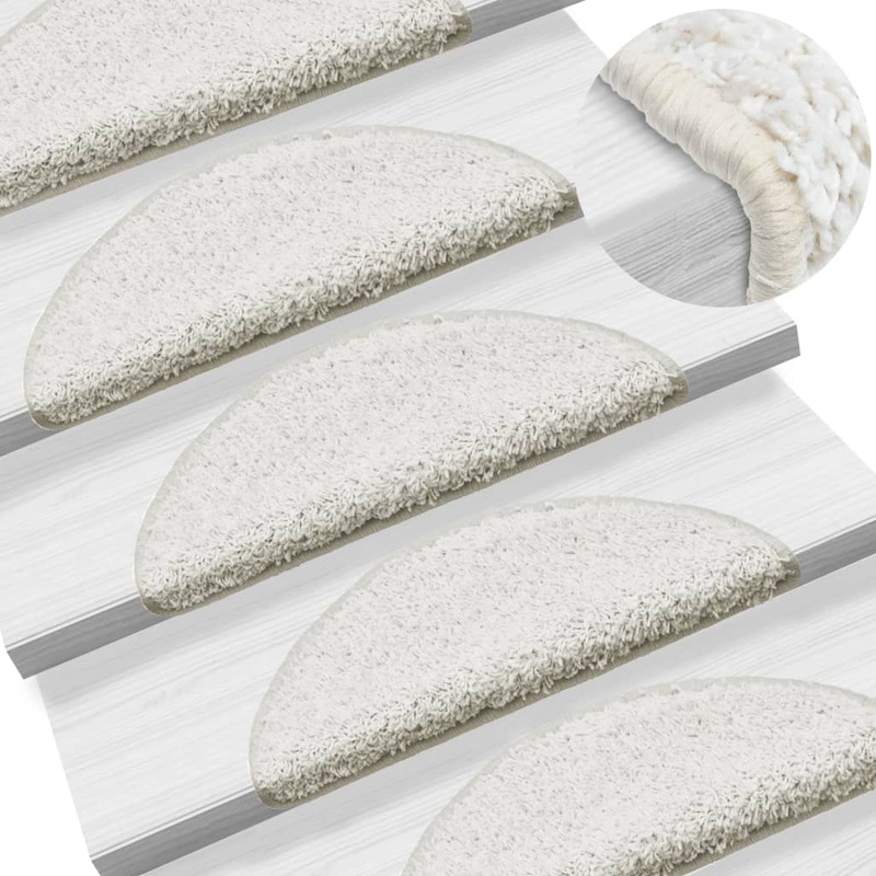Berkfield Stair Mats 10 pcs 56x17x3 cm White