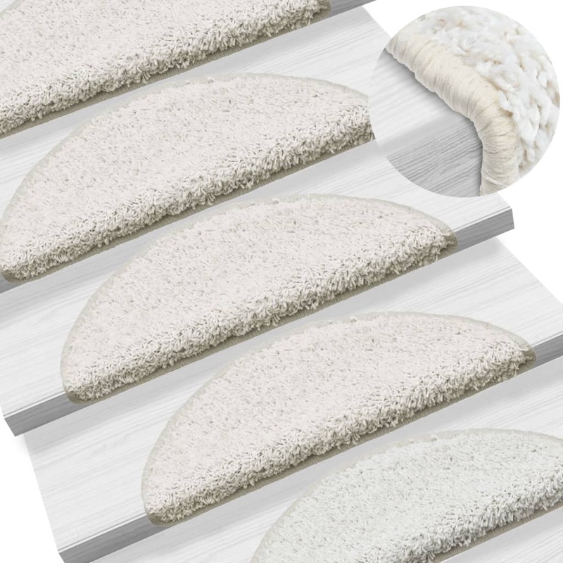 Berkfield Stair Mats 10 pcs 65x21x4 cm White