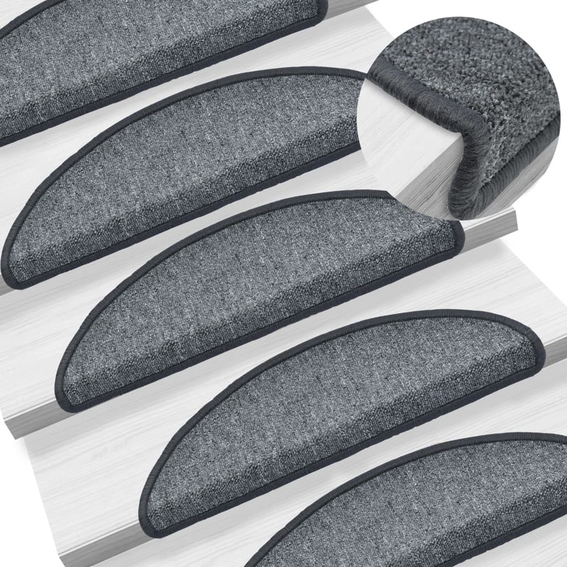 Berkfield Stair Mats 5 pcs 56x17x3 cm Dark Grey