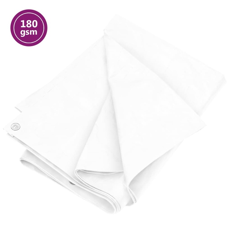 Berkfield Tarpaulin 180 g/m__ 4×8 m White HDPE