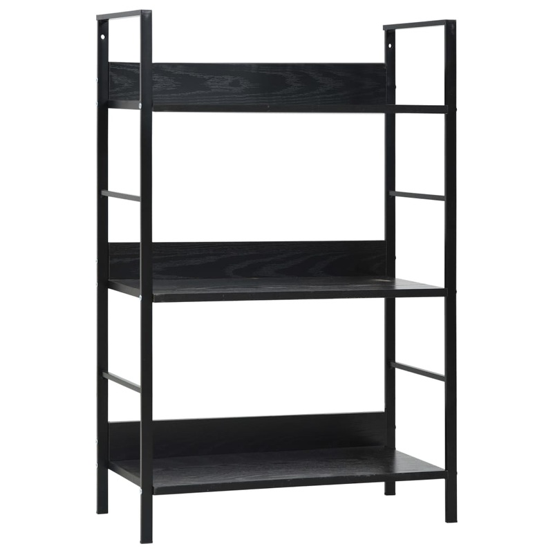 Berkfield 3-Layer Book Shelf Black 60×27.6×90.5 cm Engineered Wood