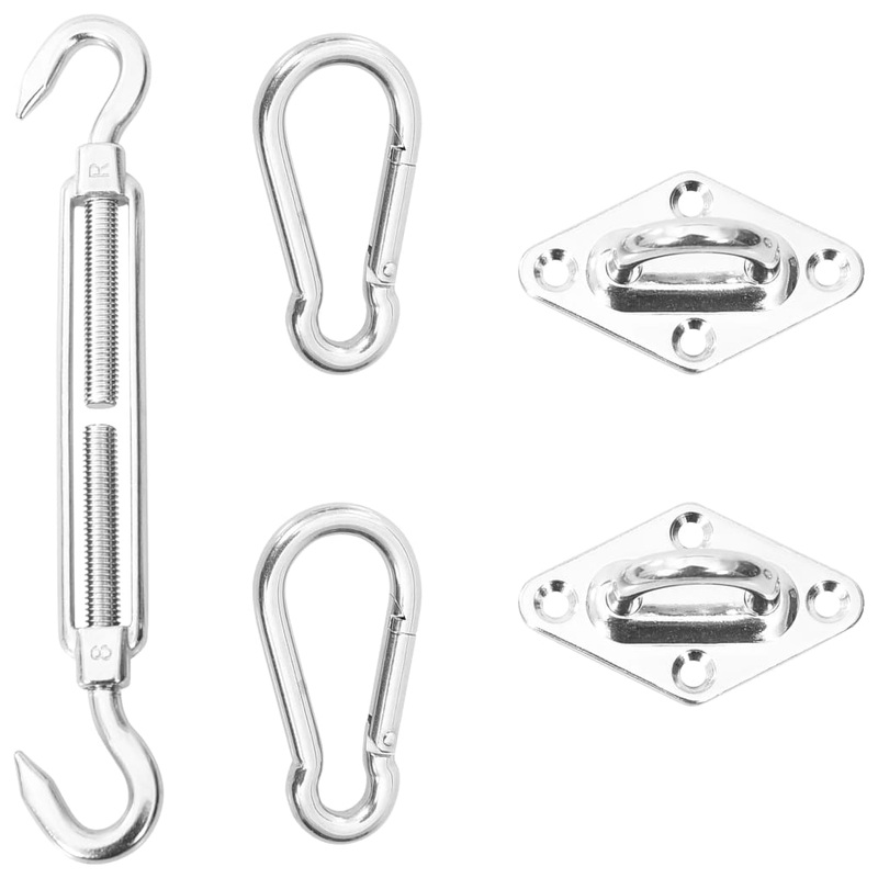 Berkfield 5 Piece Sunshade Sail Mounting Kit Stainless Steel