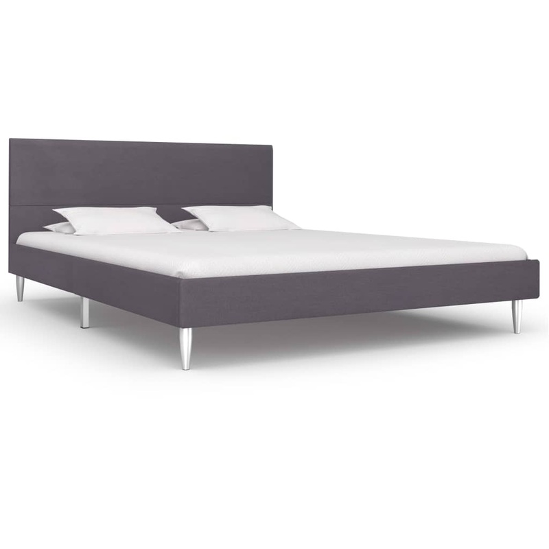 Berkfield Bed Frame Grey Fabric 135×190 cm 4FT6 Double