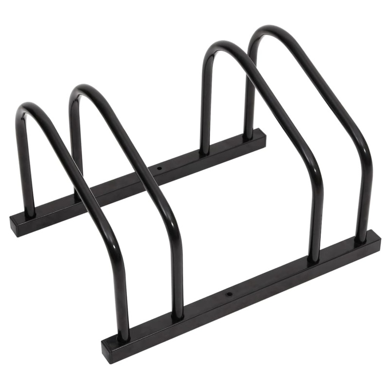 Berkfield Bike Rack for 2 Bikes Black Steel
