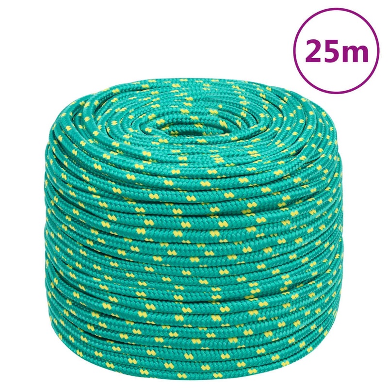 Berkfield Boat Rope Green 8 mm 25 m Polypropylene