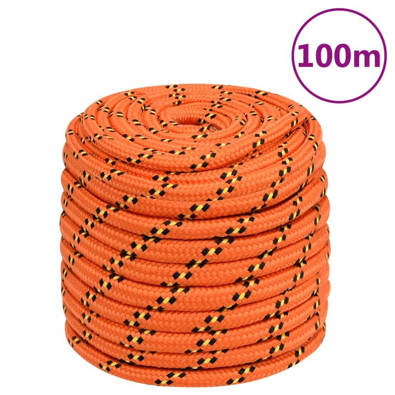 Berkfield Boat Rope Orange 16 mm 100 m Polypropylene