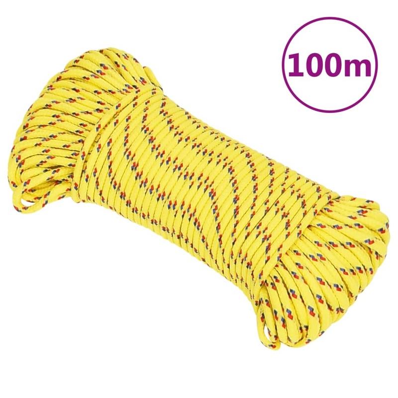 Berkfield Boat Rope Yellow 5 mm 100 m Polypropylene