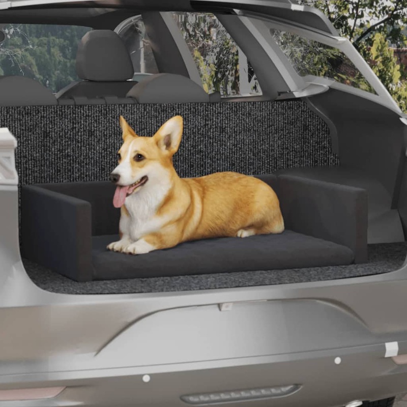 Berkfield Dog Car Boot Black 90×60 cm Linen Look