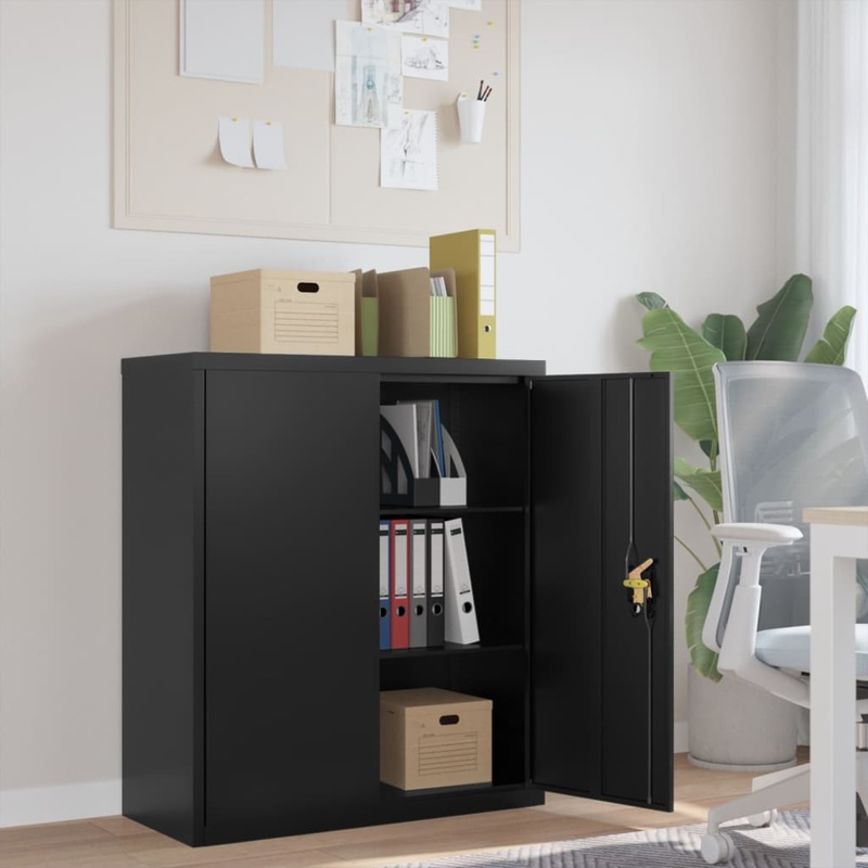 Berkfield File Cabinet Black 90x40x105 cm Steel
