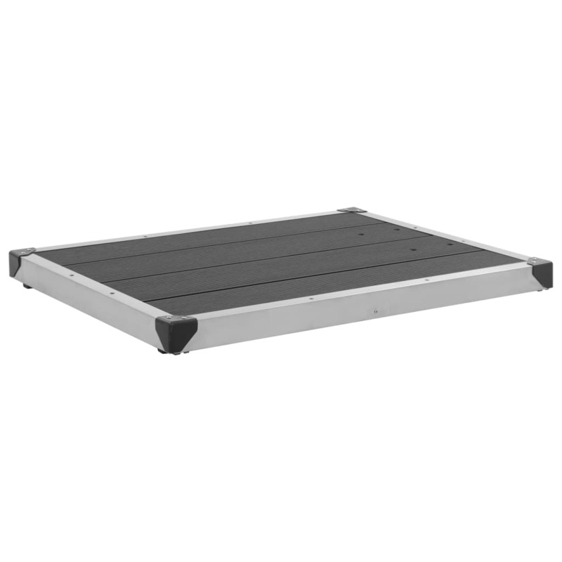 Berkfield Outdoor Shower Tray WPC Stainless Steel 80×62 cm Grey