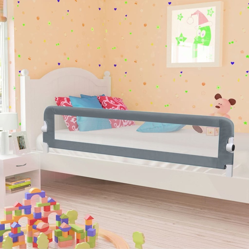 Berkfield Toddler Safety Bed Rail Grey 180×42 cm Polyester
