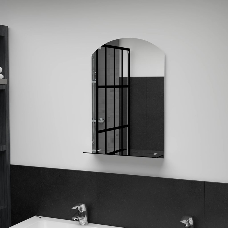 Berkfield Wall Mirror with Shelf 40×60 cm Tempered Glass