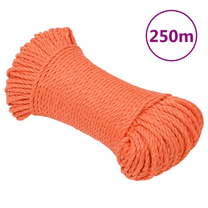 Berkfield Work Rope Orange 8 mm 250 m Polypropylene