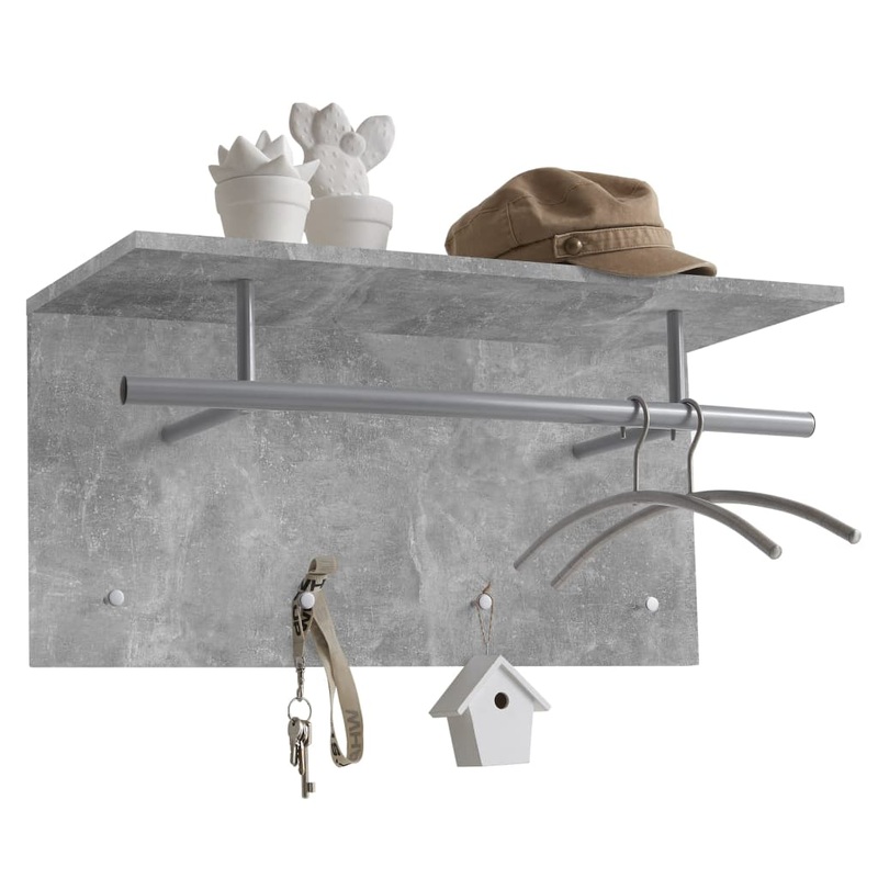 FMD Wall-mounted Coat Rack 72×29.3×34.5cm Concrete Grey