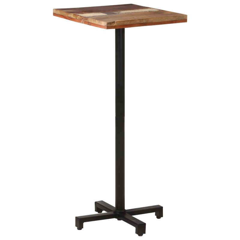 Berkfield Bistro Table Square 50x50x110 cm Solid Reclaimed Wood