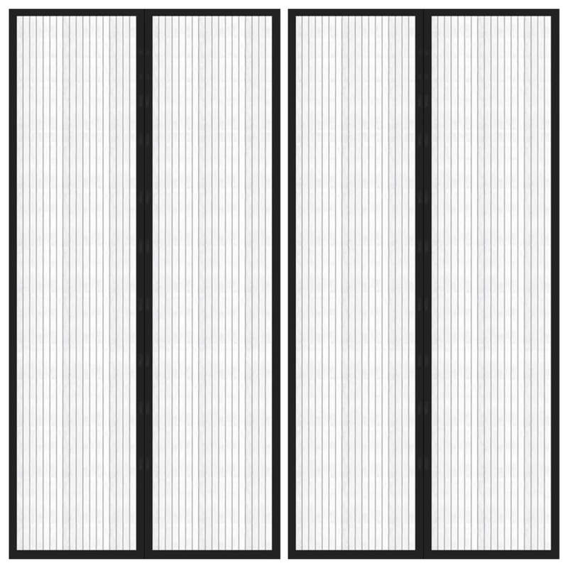 Berkfield Insect Door Curtains 2 pcs with Magnet Blocks Black 220×100 cm