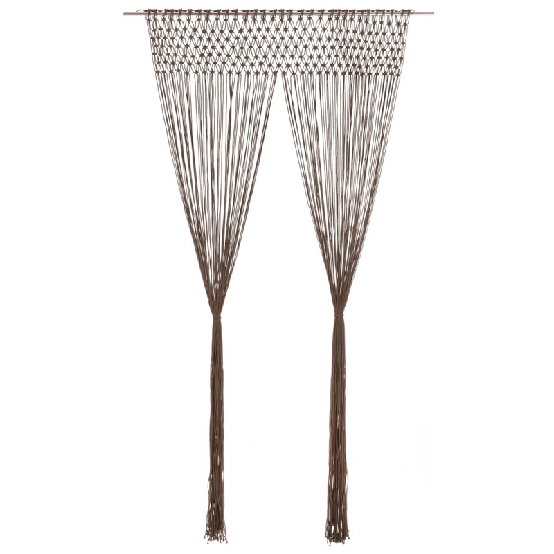 Berkfield Macrame Curtain Taupe 140×240 cm Cotton