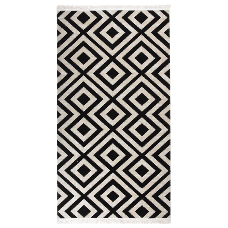 Berkfield Outdoor Rug Flatweave 80×150 cm Black and Beige