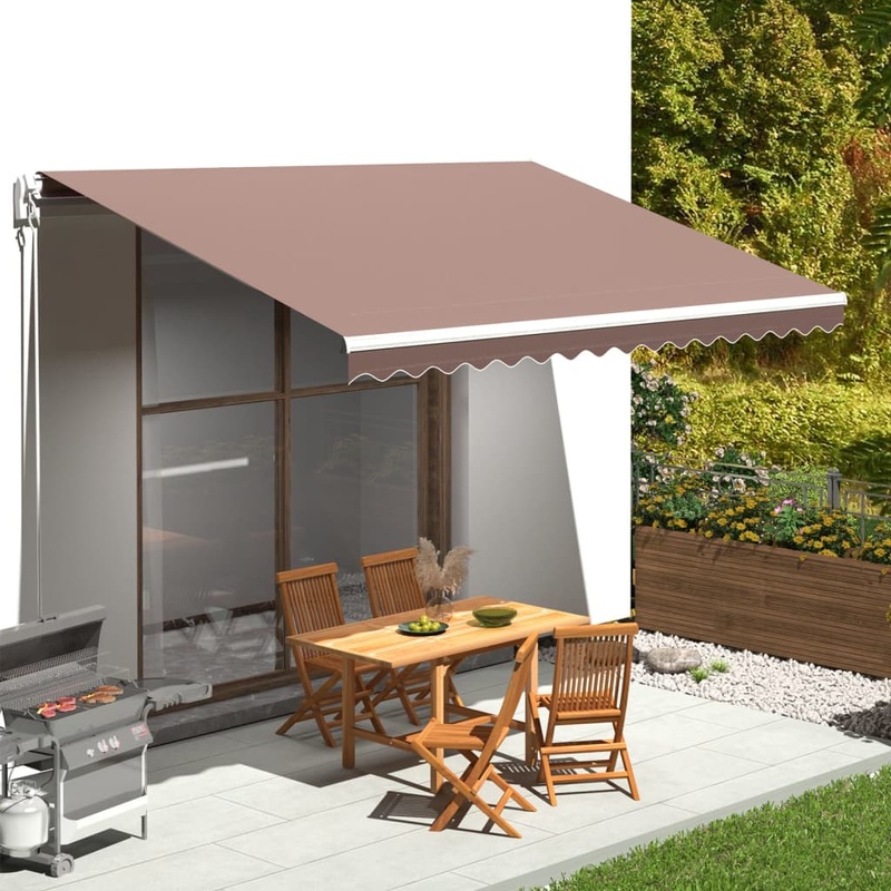 Berkfield Replacement Fabric for Awning Brown 4.5×3.5 m