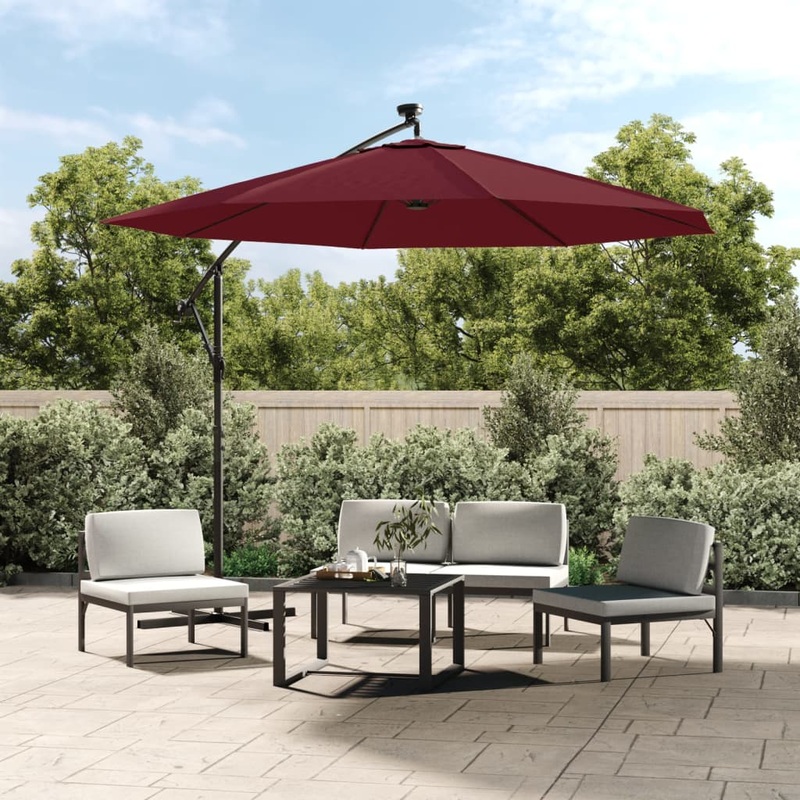 Berkfield Replacement Fabric for Cantilever Umbrella Bordeaux Red 300 cm