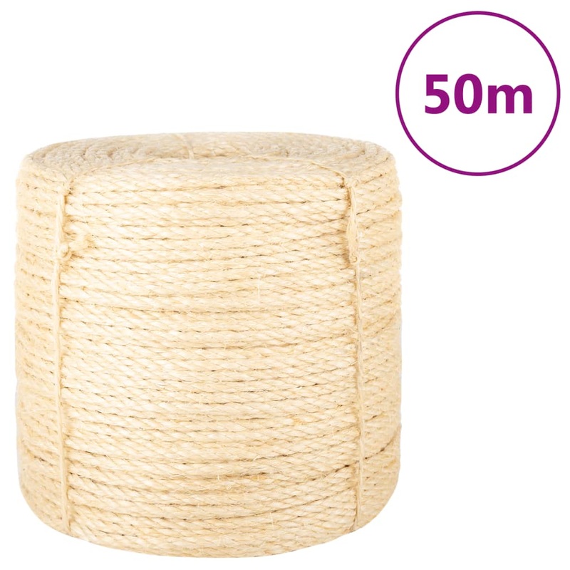 Berkfield Rope 100% Sisal 6 mm 50 m