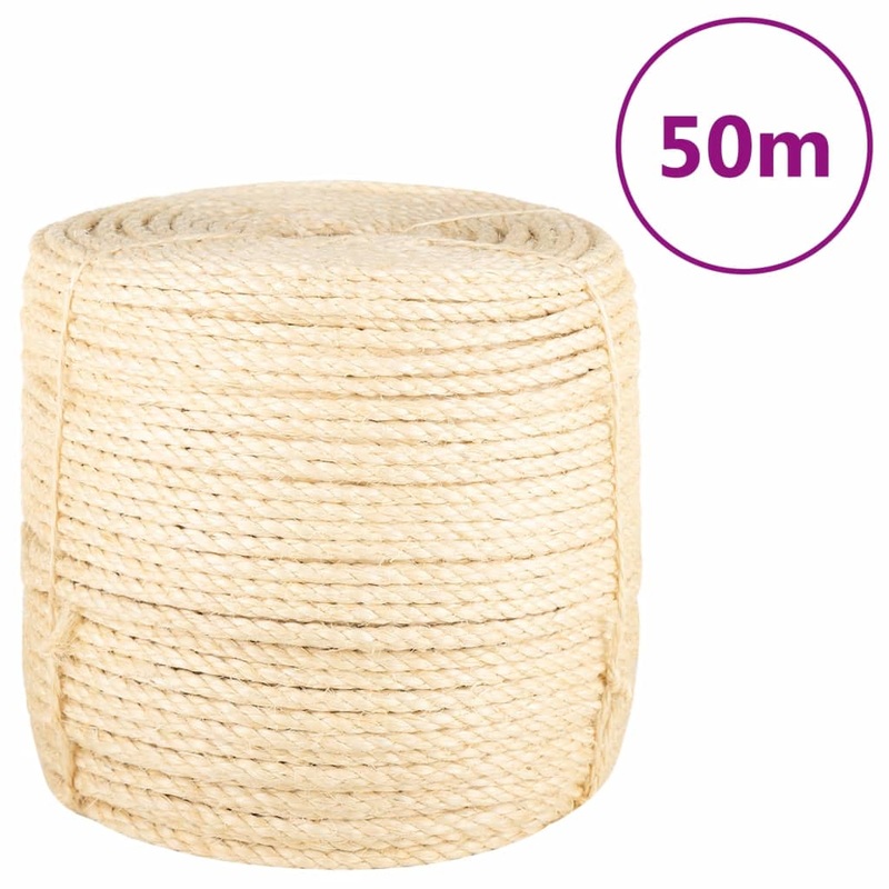 Berkfield Rope 100% Sisal 8 mm 50 m