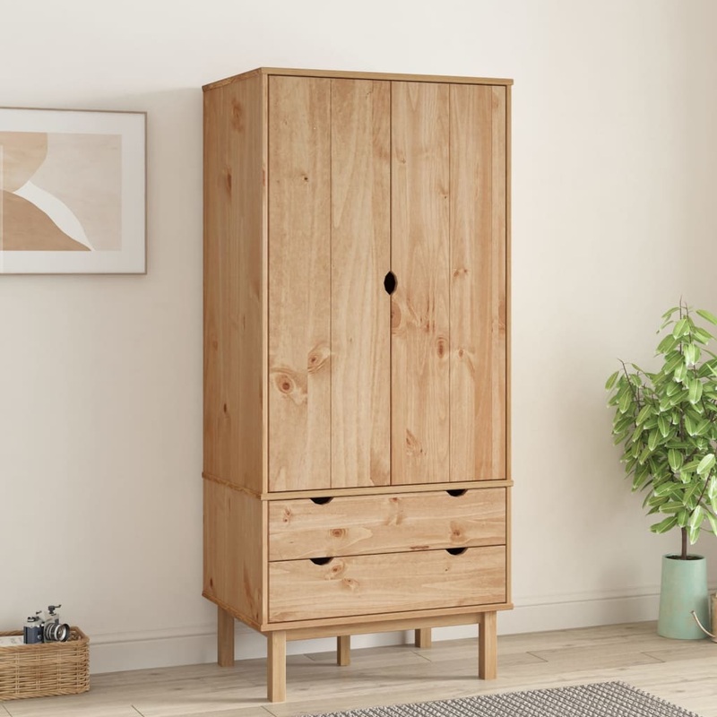 Berkfield Wardrobe OTTA 76.5x53x172 cm Solid Wood Pine