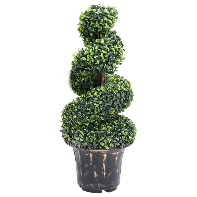Berkfield Artificial Boxwood Spiral Plant with Pot Green 89 cm