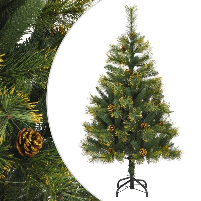 Berkfield Artificial Hinged Christmas Tree with Cones 150 cm