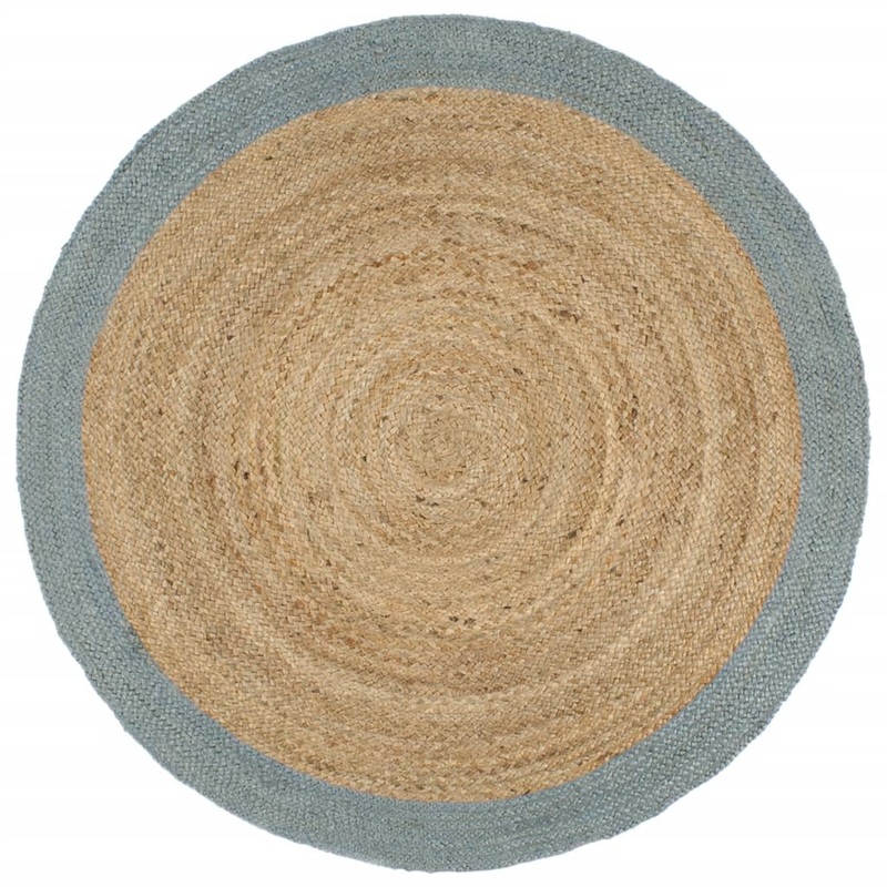 Berkfield Handmade Rug Jute with Olive Green Border 180 cm