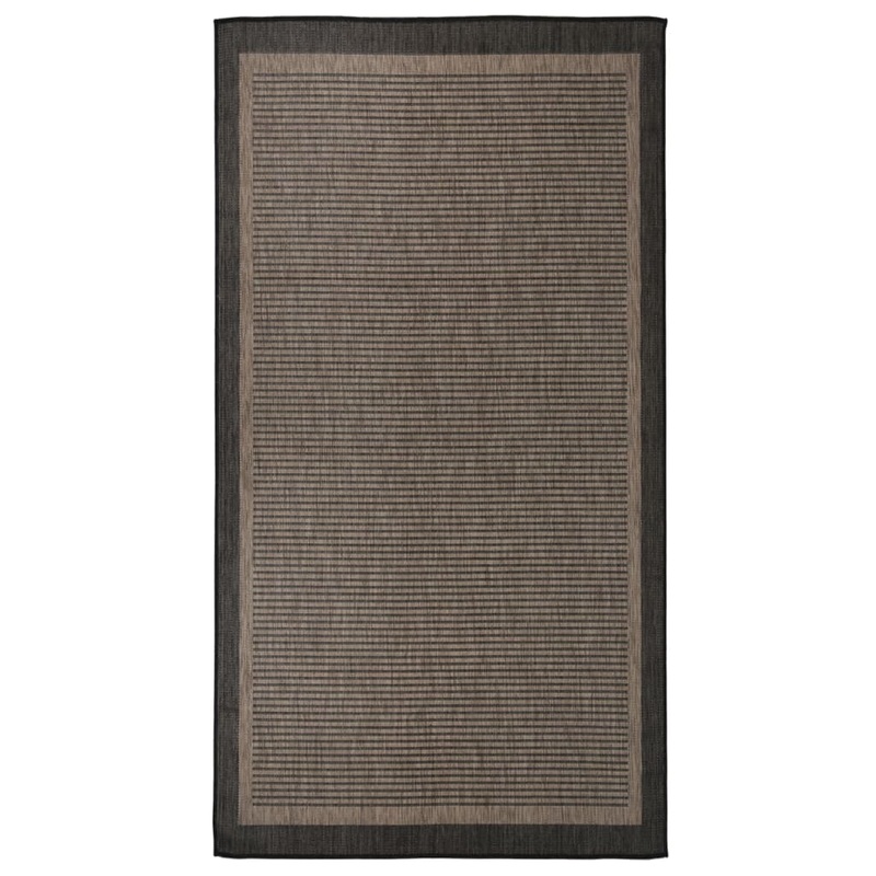 Berkfield Outdoor Flatweave Rug 80×150 cm Dark Brown