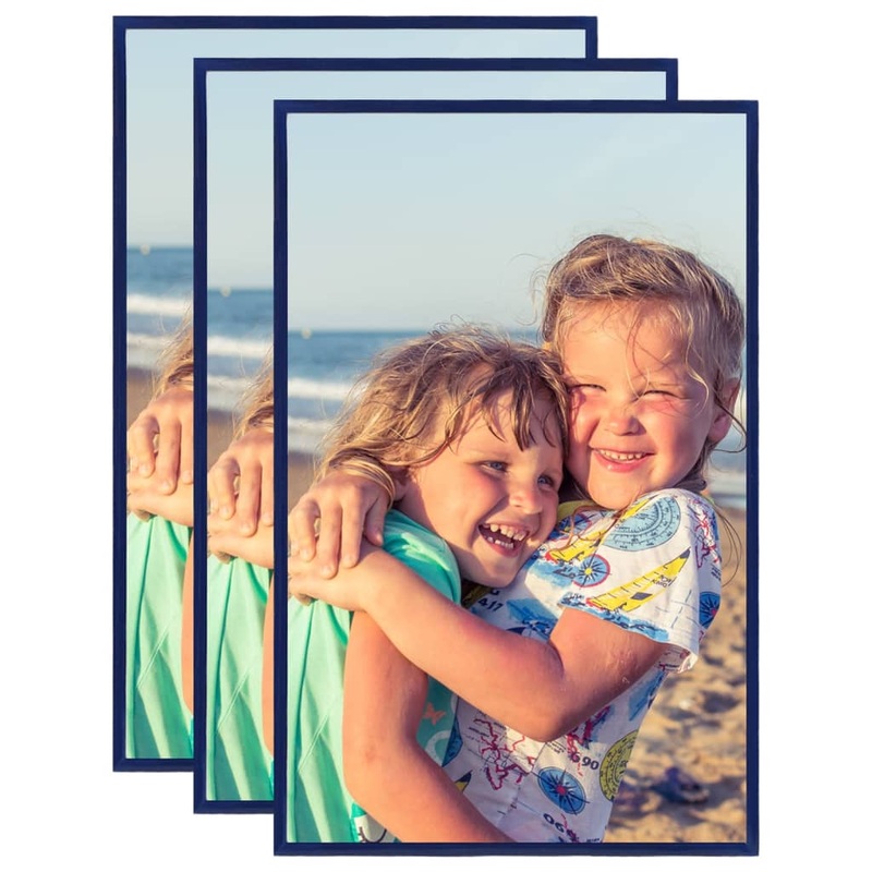 Berkfield Photo Frames Collage 3 pcs for Table Blue 20×25 cm MDF