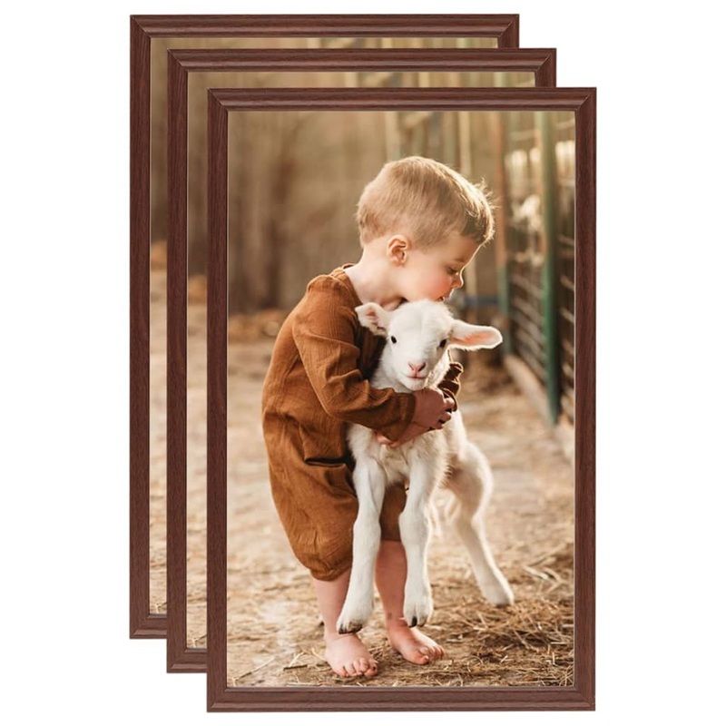 Berkfield Photo Frames Collage 3 pcs for Table Brown 10×15 cm MDF