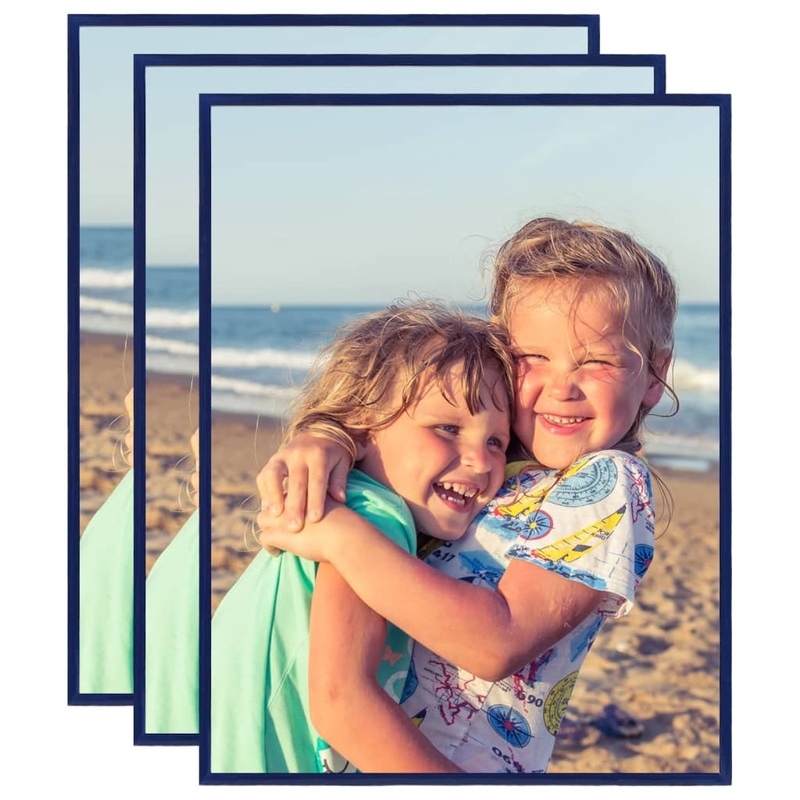 Berkfield Photo Frames Collage 3 pcs for Wall or Table Blue 50×60 cm MDF