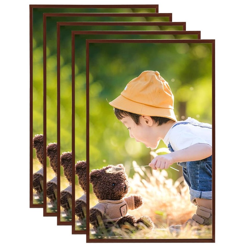 Berkfield Photo Frames Collage 5 pcs for Table Bronze 10x15cm MDF