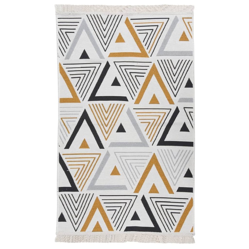 Berkfield Rug Yellow and Grey 120×180 cm Cotton